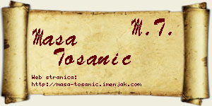Maša Tošanić vizit kartica